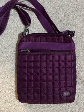 Lug Quilted Crossbody Bag in Plum Purple